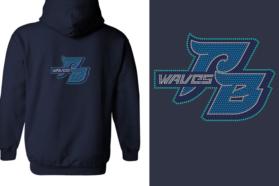Rhinestones PB Pacific Beach Unisex Zip Hoodie
