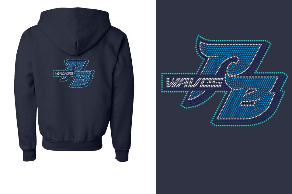 Rhinestones PB Pacific Beach Youth Unisex Zip Hoodie