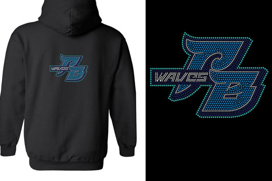 Rhinestones PB Pacific Beach Unisex Zip Hoodie